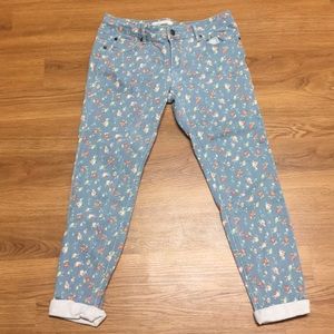 Cute flower jeans